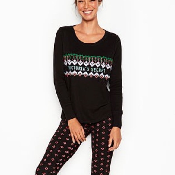 Victoria's Secret Tops - Victoria’s Secret Black Christmas Thermal Small